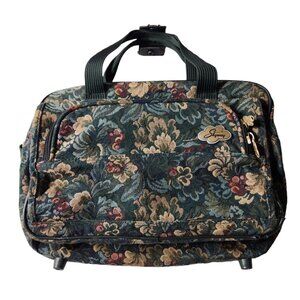 Vintage Floral Flowers Skyway Retro Travel Carryon Luggage Bag Handles Canvas